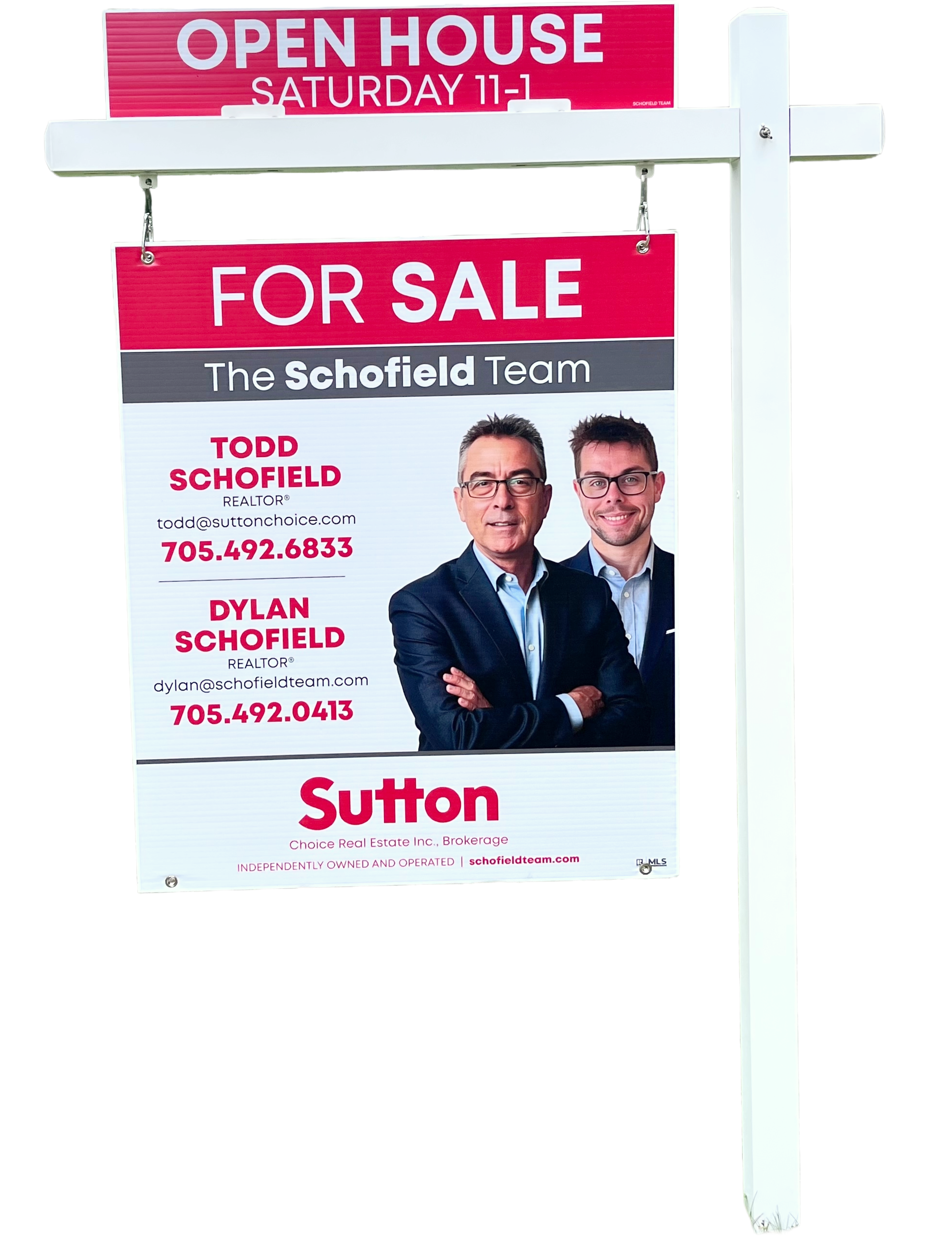 The Schofield Team for-sale and open-house sign